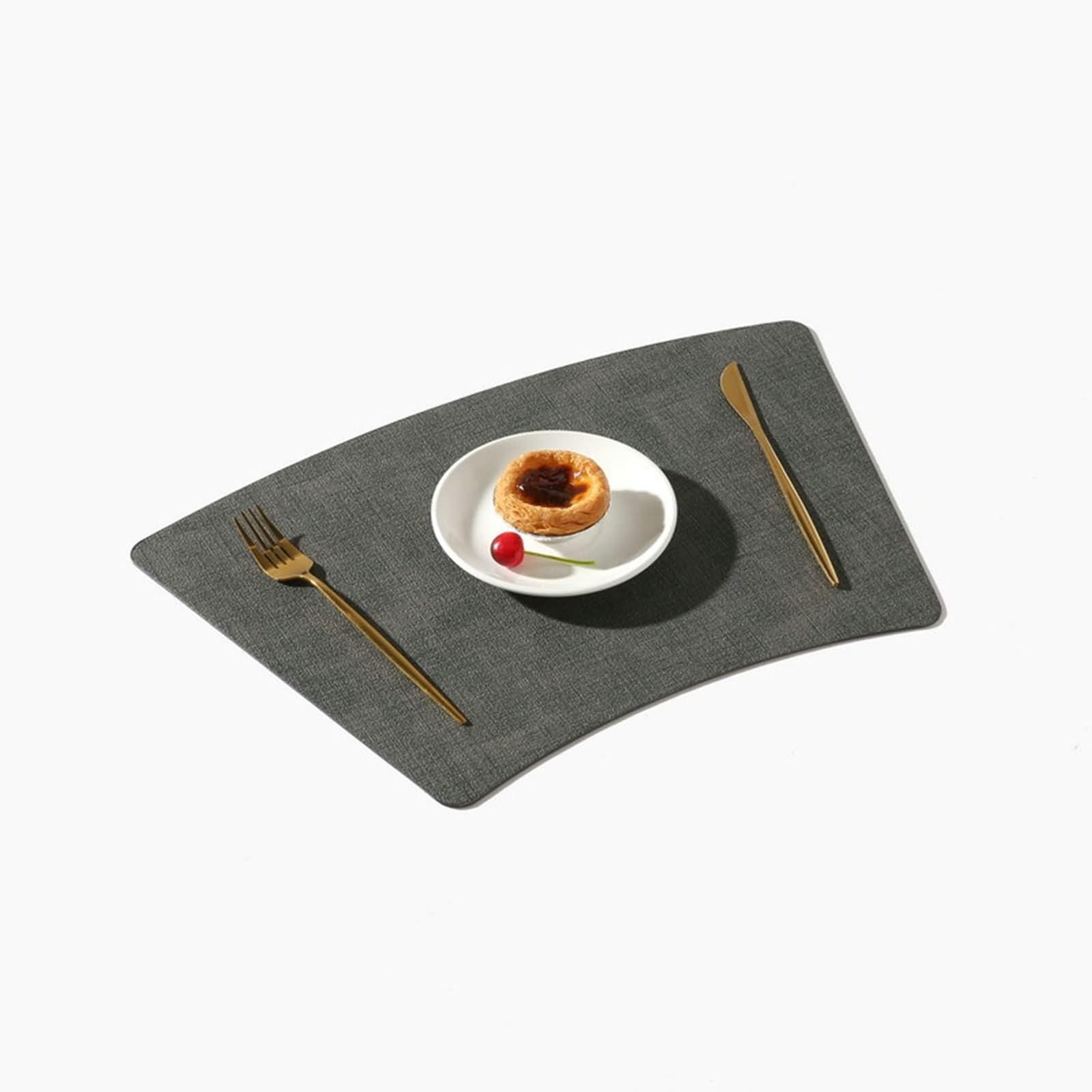 Świąteczne podkładki pod talerze zestaw 10 sztuk, nowoczesne podkładki świąteczne 45 x 30 cm, sektor, jednolity kolor, skóra, ciemnoszare