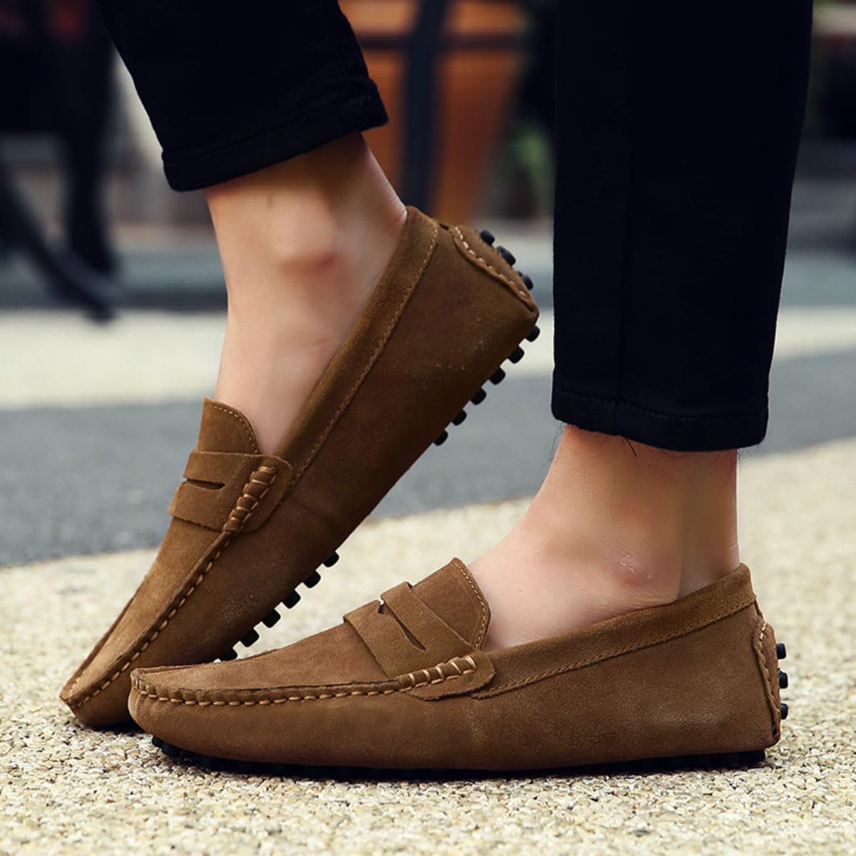 Mocassins et Loafers Hommes Confortable Slip on Décontracté Bateau et Mocassins pour Homme Chaussures de Conduite en Daim 38-49 EU