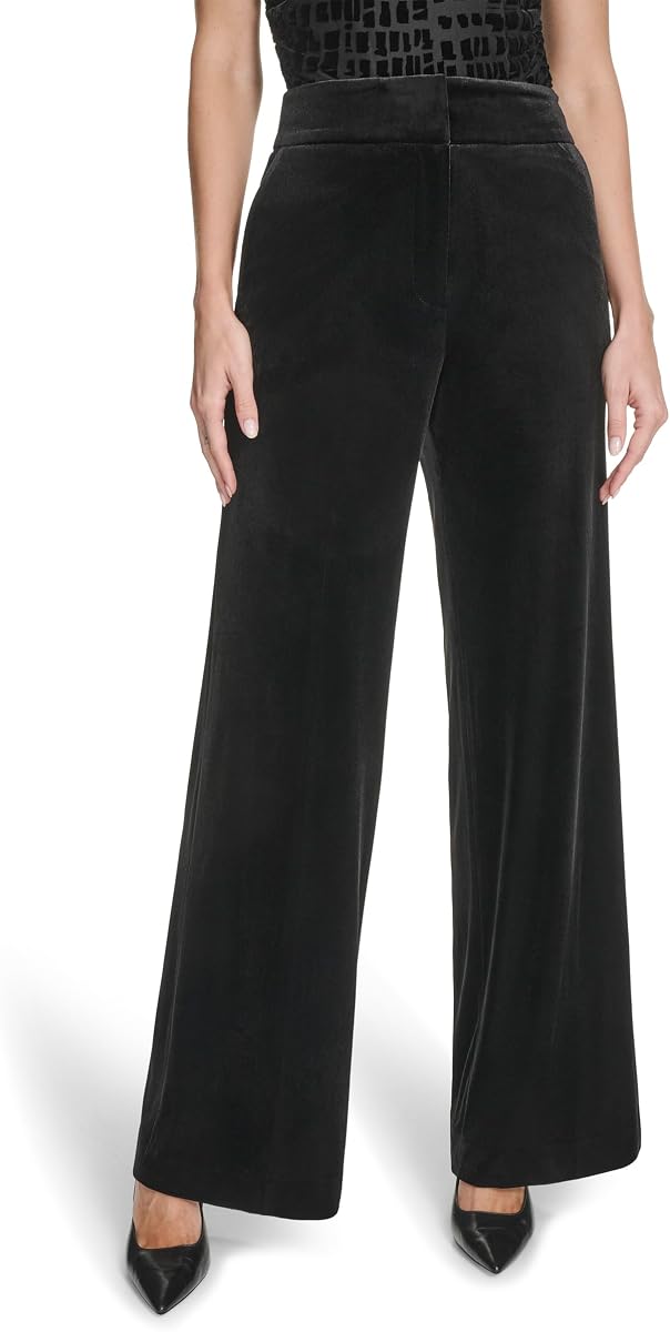 Calvin Klein Women's Wide Leg Mid Rise No Button Pant