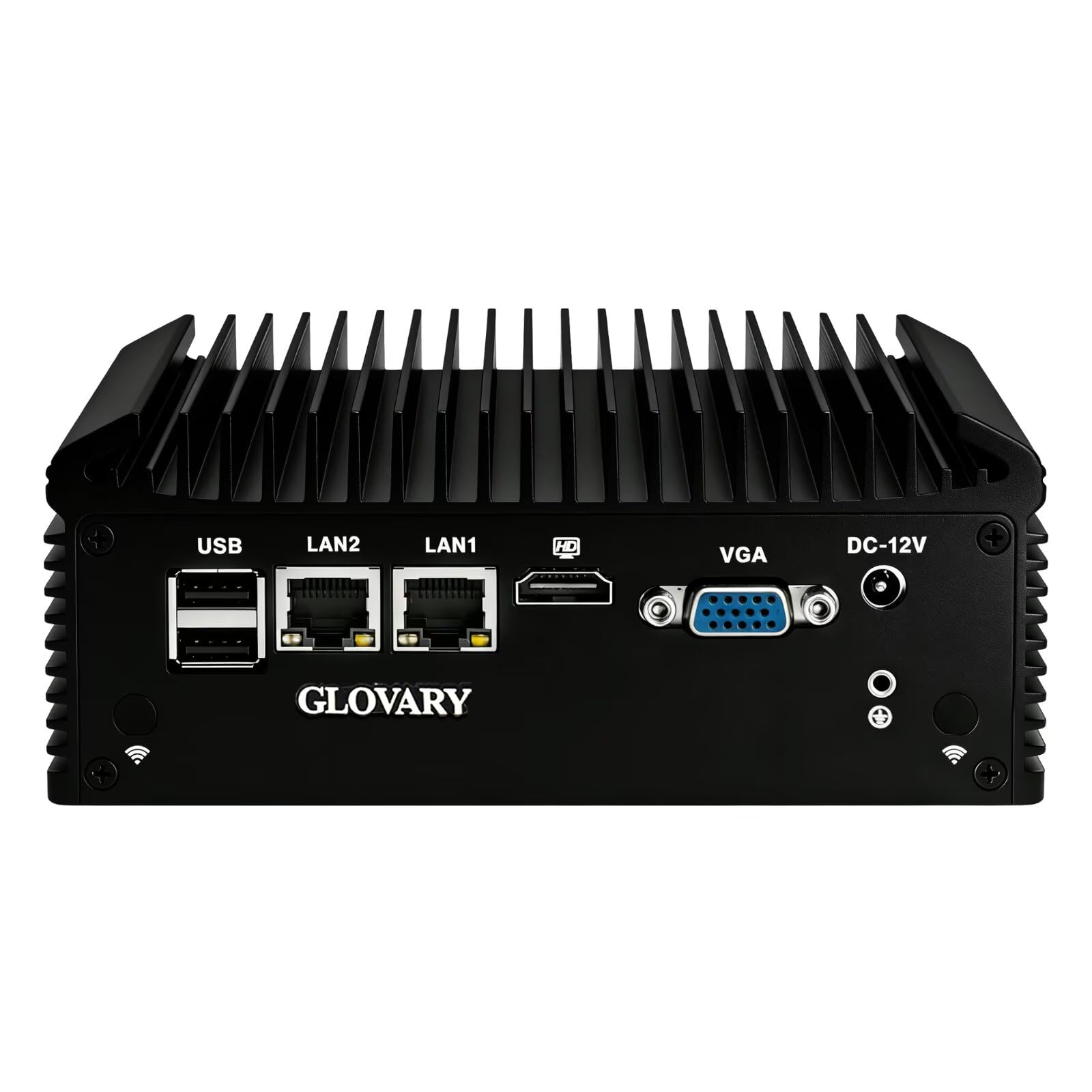 Fanless Mini PC i5 8250U, DDR4 8GB RAM 128GB NVMe SSD, 2 LAN 4 COM Industriale PC, HD VGA Micro Desktop Computer for Home Office, 10 Pin GPIO, 4USB3.0, 2USB2.0, Auto Power On