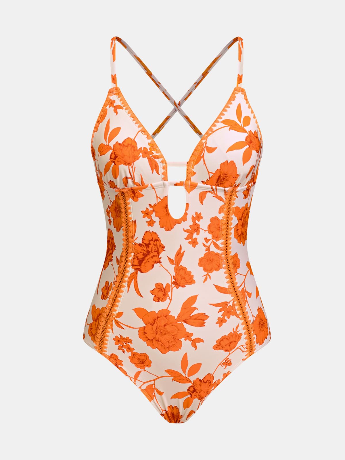 CUPSHE Costume da bagno intero da donna con scollo a V profondo e allacciatura