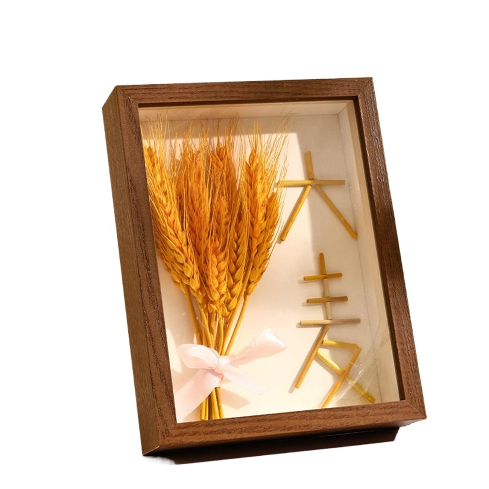 2PCS Shadow Box Frame 3D Hollow 3cm 5cm Photo Dried Flower Specimen Holder Handmade DIY Handwork Display Home Decoration for Tabletop and Wall(Coffee,Rectangle-6in)