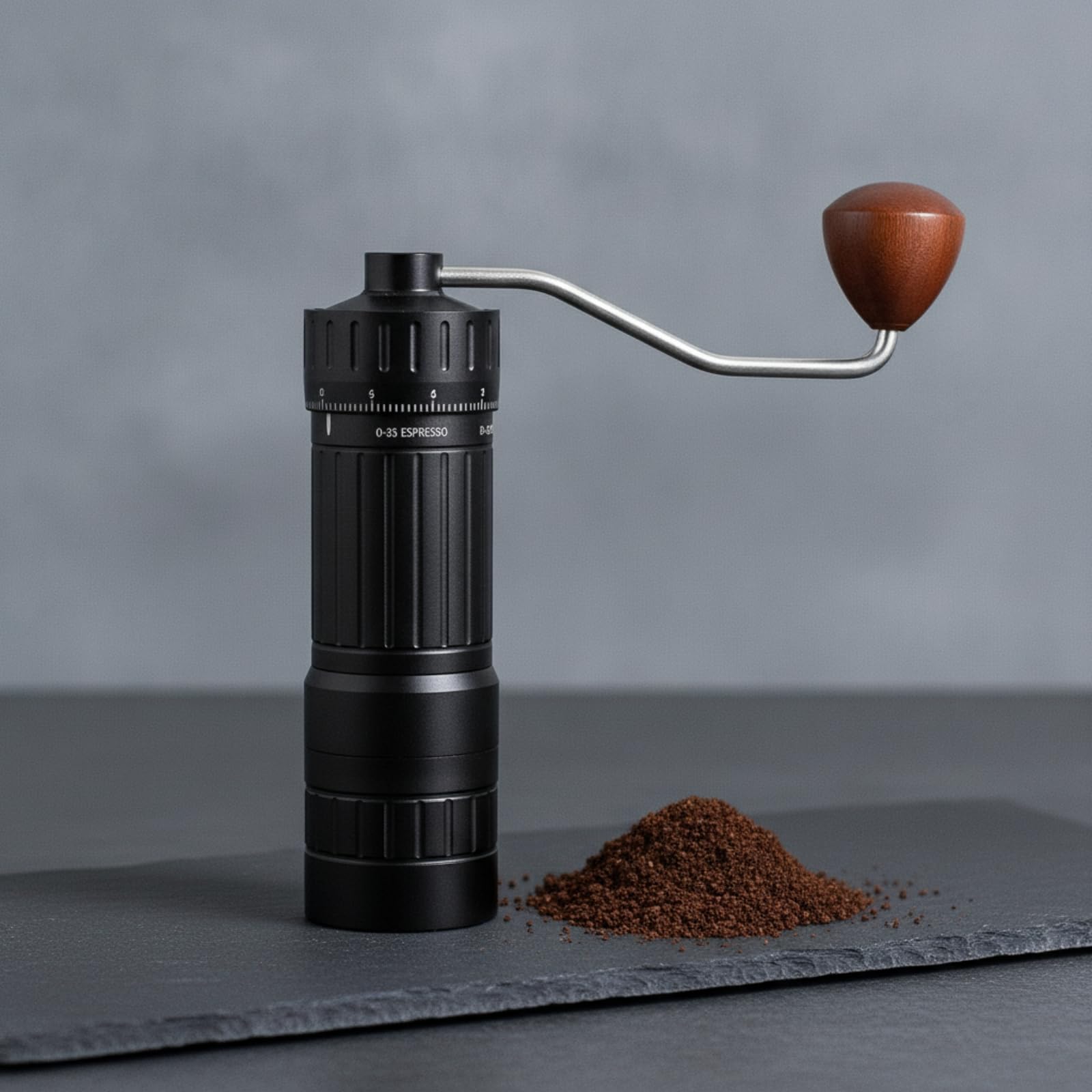 Café Manual con Manija Portátil, Gris, Gris Profundo