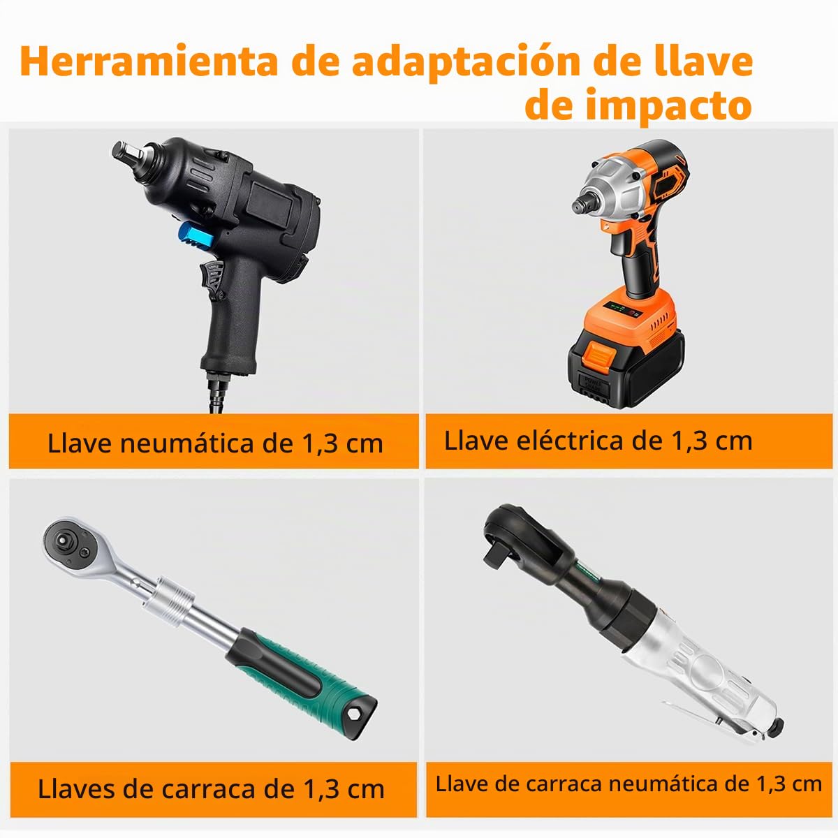 Hlipaty Llave de Vaso de Impacto 50mm, Cr-Mo Vaso Hexagonal de Entrada 1/2", 78 mm de Longitud