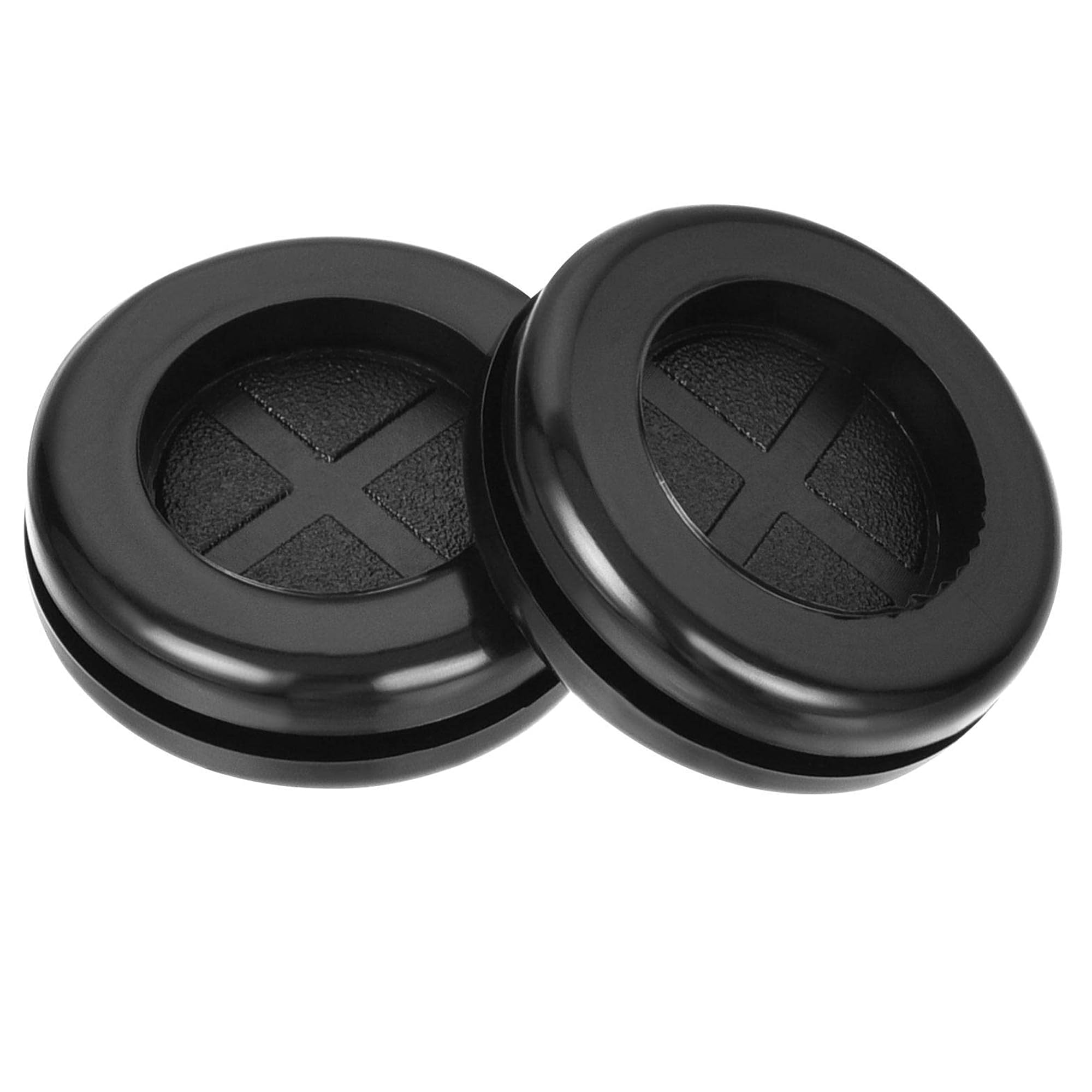 TOP-VIGOR 20Pcs 20mm Round Rubber Grommets Double-Sided Black Synthetic Rubber Hole Plugs Electrical Wire Gaskets for Cable and Plug Protection