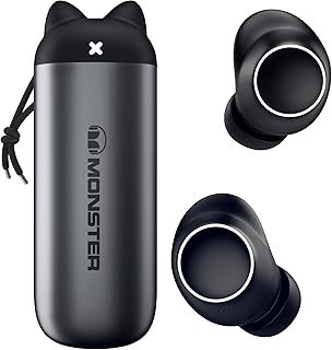Monster Melody Wireless Earbuds, Bluetooth Earbuds Headphones with Deep Bass, TWS Pairing, 24H Playtime, USB-C Fast Charge, Built-in Mic, Touch Control, IPX5 Waterproof Earphones in-Ear for Work, Home