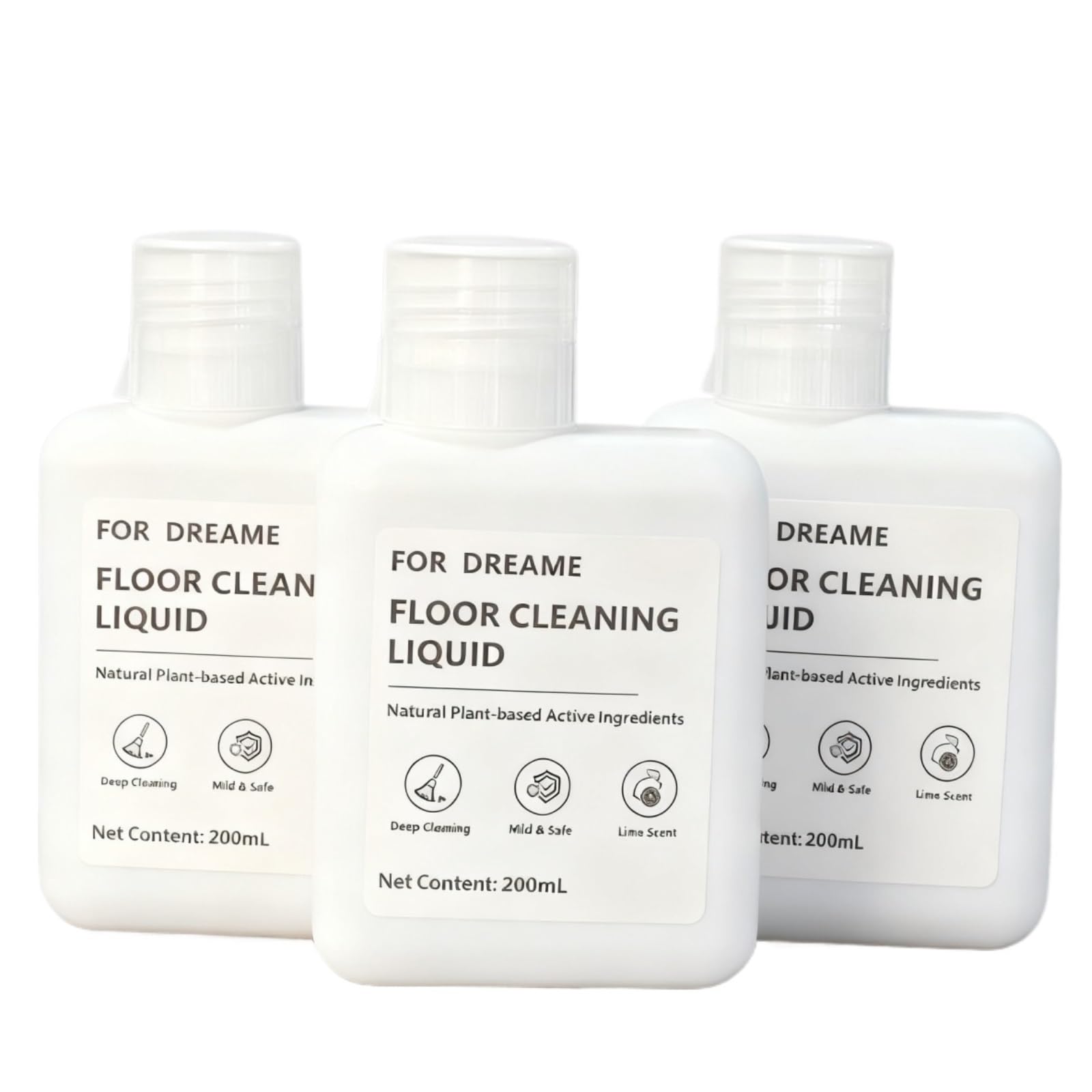Limpiador de suelos con aroma a lima (200 ml) - Compatible con lavadoras verticales y fregonas robot Dreame(3 bottle)