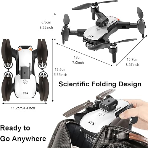 Miniatura 8 de Dron con cámara dual para adultos, niños principiantes, mini cuadricóptero RC portátil 4K, FPV Quadcopter juguete regalo, 360 Active Bbstacle