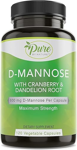 Pure By Nature D-Mannose con raíz de arándano y diente de león, 120 unidades