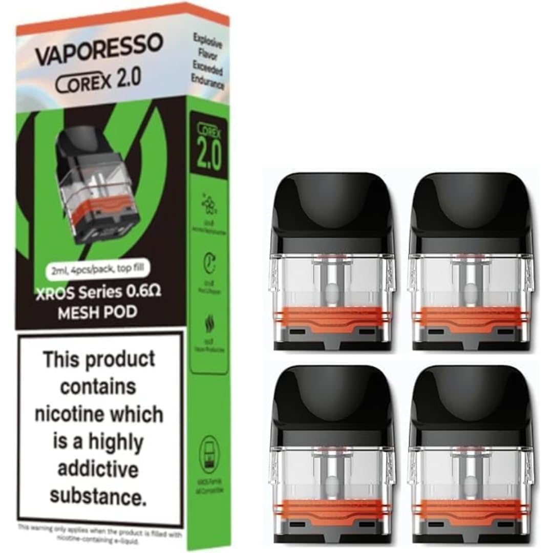 Vaporesso Xros Corex Pods (0.6) - 4 Pack Available in 0.4,0.6,0.8,1.0,1.2 -  Compatible With Vaporesso Xros Range Only