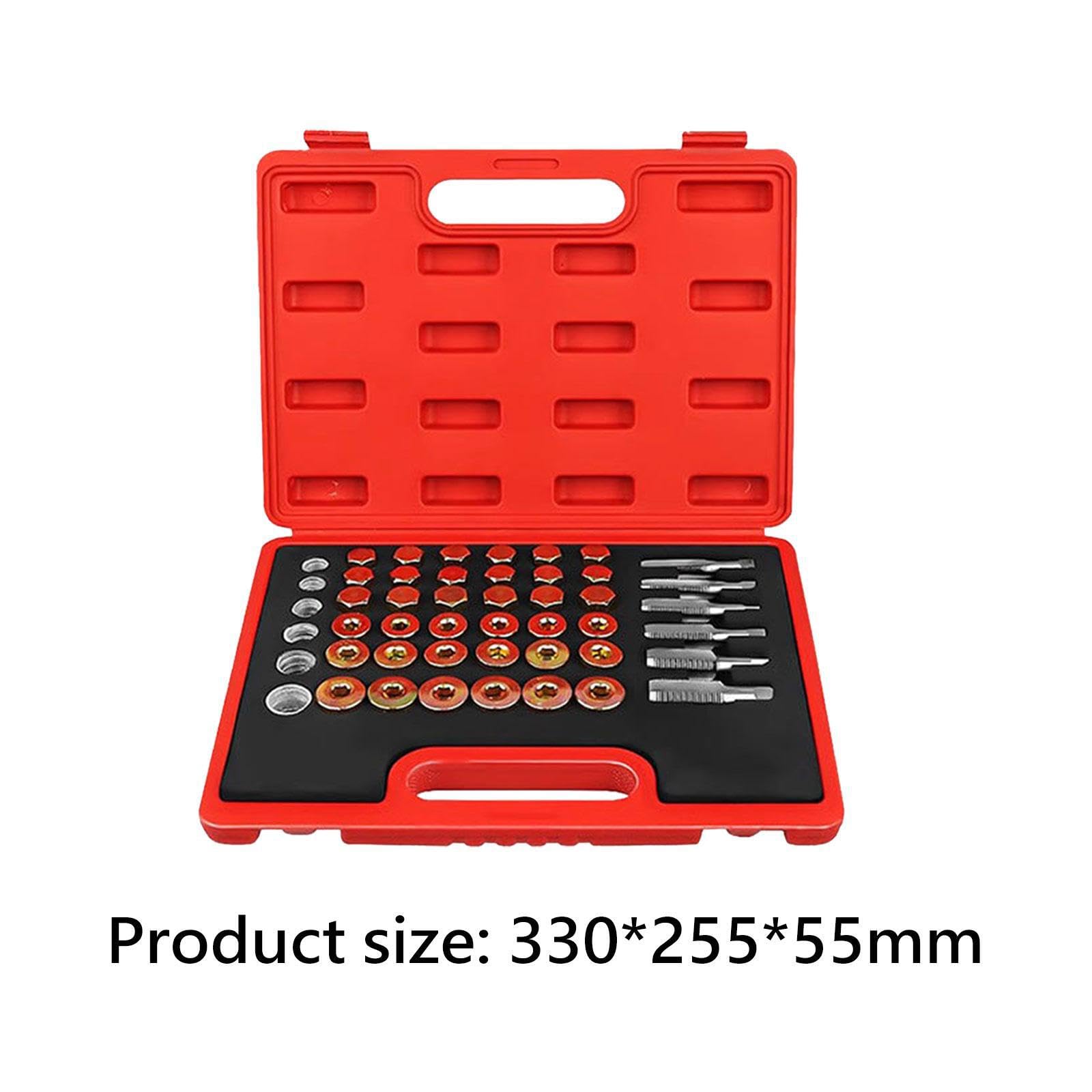 Kit di Riparazione del Tappo di Scarico della Coppa dell'olio da 114 Pezzi, Viti di Ricambio e filettature espandibili per Una Facile Manutenzione. Il