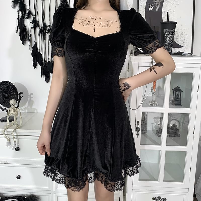 Gothic Velvet Dress for Women Vintage Corset Vampire Dresses Punk Grunge Lolita Emo Alt Fairy Dresses - Image 4