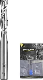 Carbide Spiral Router Bits Up Cut - ISEU1/4” Diameter, 1” Cutting Length, 2-1/2"OVL (1 Piece, 1/4") - for Wood, Oak, MDF, Aluminum – Mill Bits Sets for DIYers & Professionals