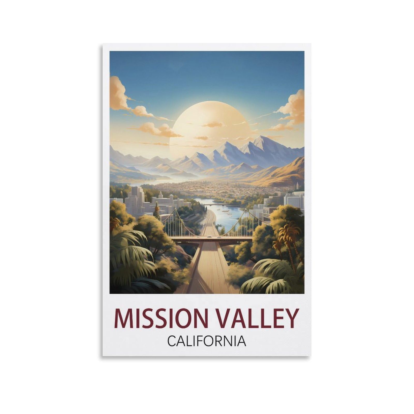 Vintage Metal Tin Signs Vintage Metal Tin Sign Inspirational Retro Art Poster for Home Office, Cafe Bar Wall Decor Mission Valley California Posters 30x30cm