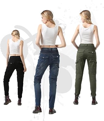 Adventure Motorcycle Jeans for Women with Armored Protection, XXS-4XL
