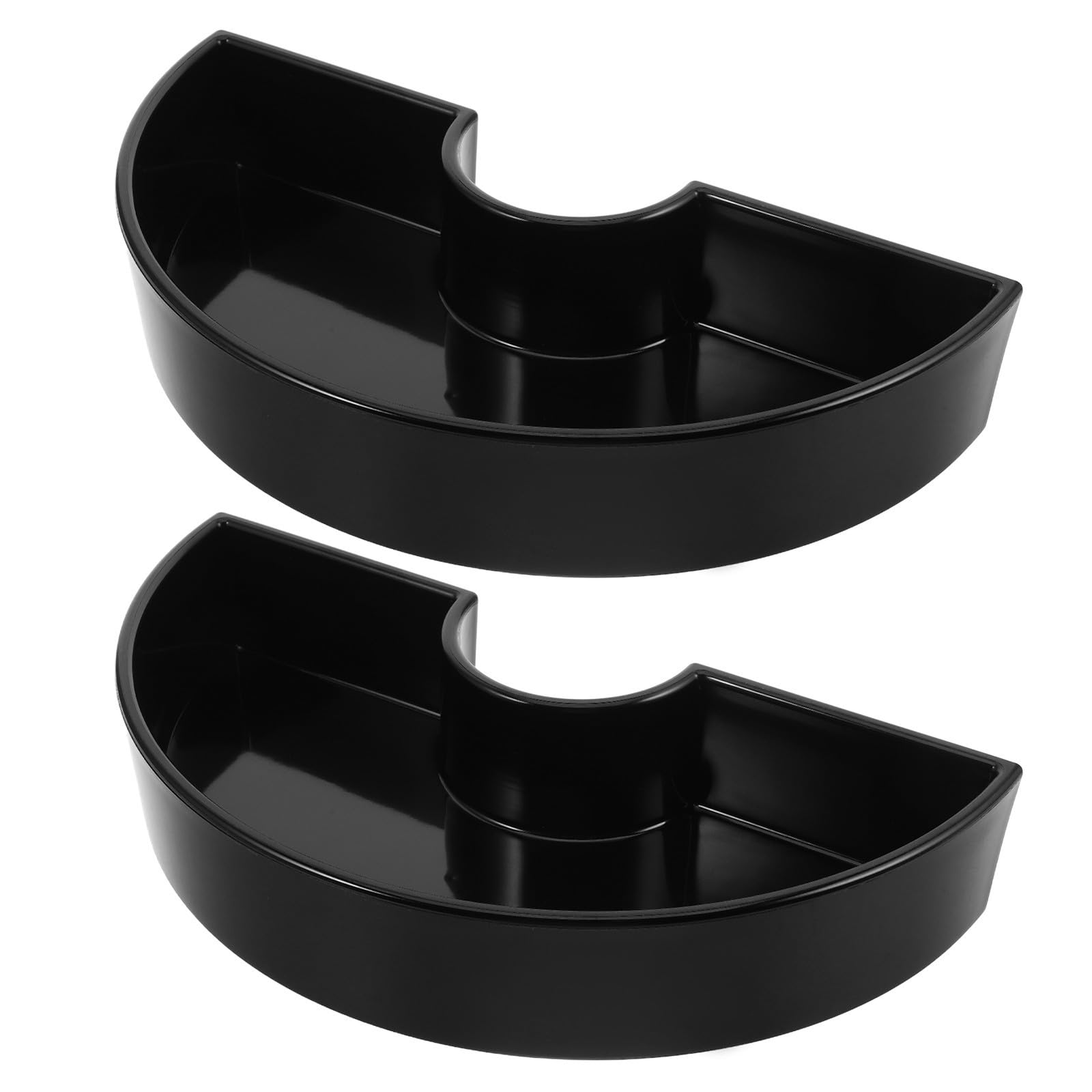 Base para plantar sombrilla en espacios estrechos con bandeja negra semicircular para balcón