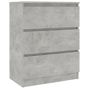 vidaXL Aparador Armario de Almacenamiento Mueble Auxiliar Consola Decoración Cajonera Sala de Estar Salón de Contrachapada Gris Hormigón 60x35x76 cm