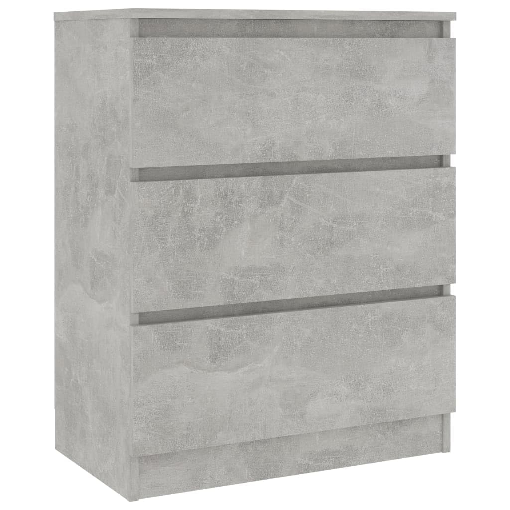 vidaXL Credenza con Cassetti Madia Cassettiera Mobile Armadietto Stoccaggio Elegante Minimalista Grigio Cemento 60x35x76 cm in Legno Multistrato
