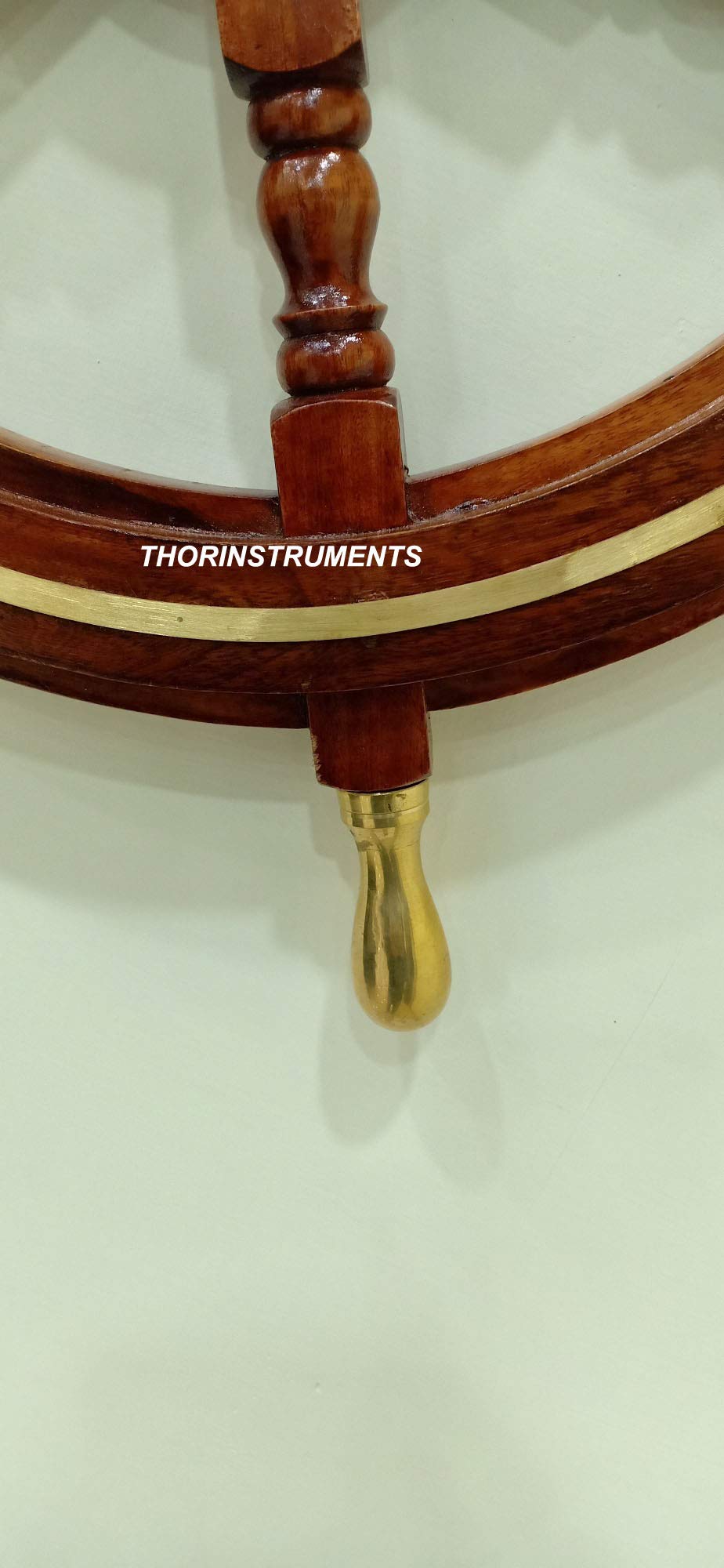 ThORINSTRUMENTS (mit Gerät) Nautischer Messinggriff Lenkrad Schiffsrad Piraten-Captain-Rad Heimdekoration 45,7 cm