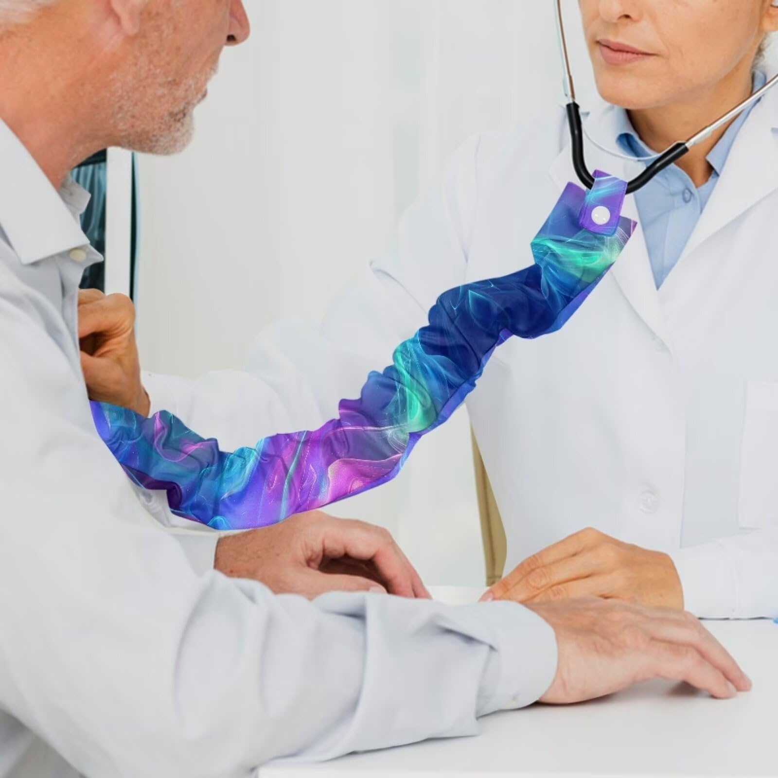 Uorisanigo Stethoscope Sleeve Cover with Button Galaxy Print Stethoscope Cover Soft Fabric Pediatrics 2 Pack Stethoscope Protective Cover Nurse Doctor Gift Washable Decor Cover