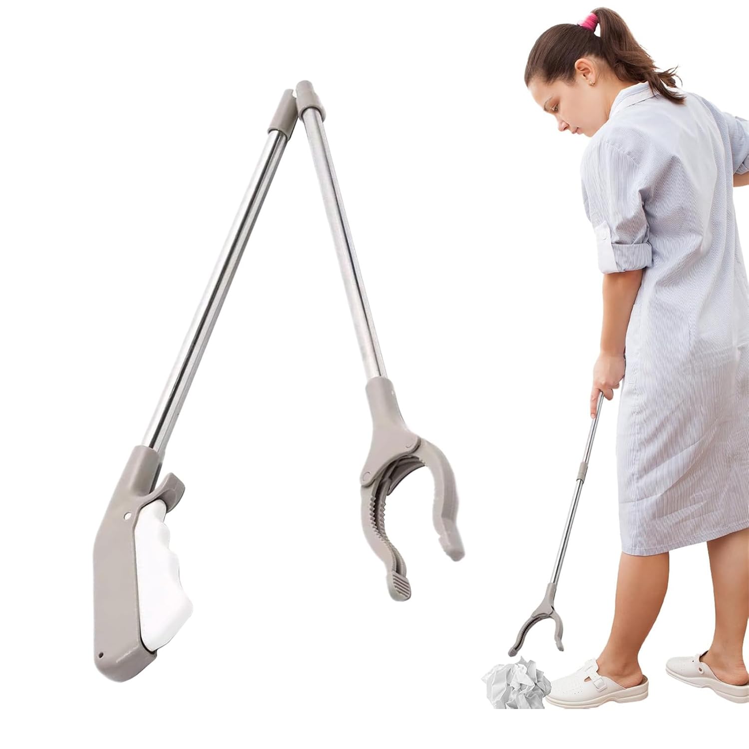 34.6'' Grabber Reacher Tool, Foldable Garbage Collector & Folding Trash Clip, Lightweight Garbage Clip for Easy Litter Pickup & Elderly Assistance – 80CM Gripper Tool