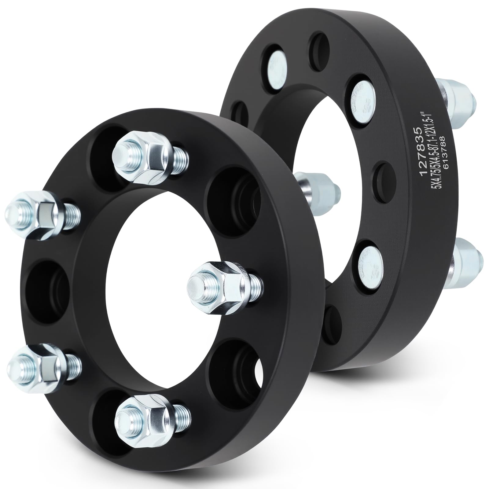 SCITOO 2Pcs 1 inch Wheel Adapters 5x4.75 to 5x4.5 with Studs 12x1.5 87.1mm