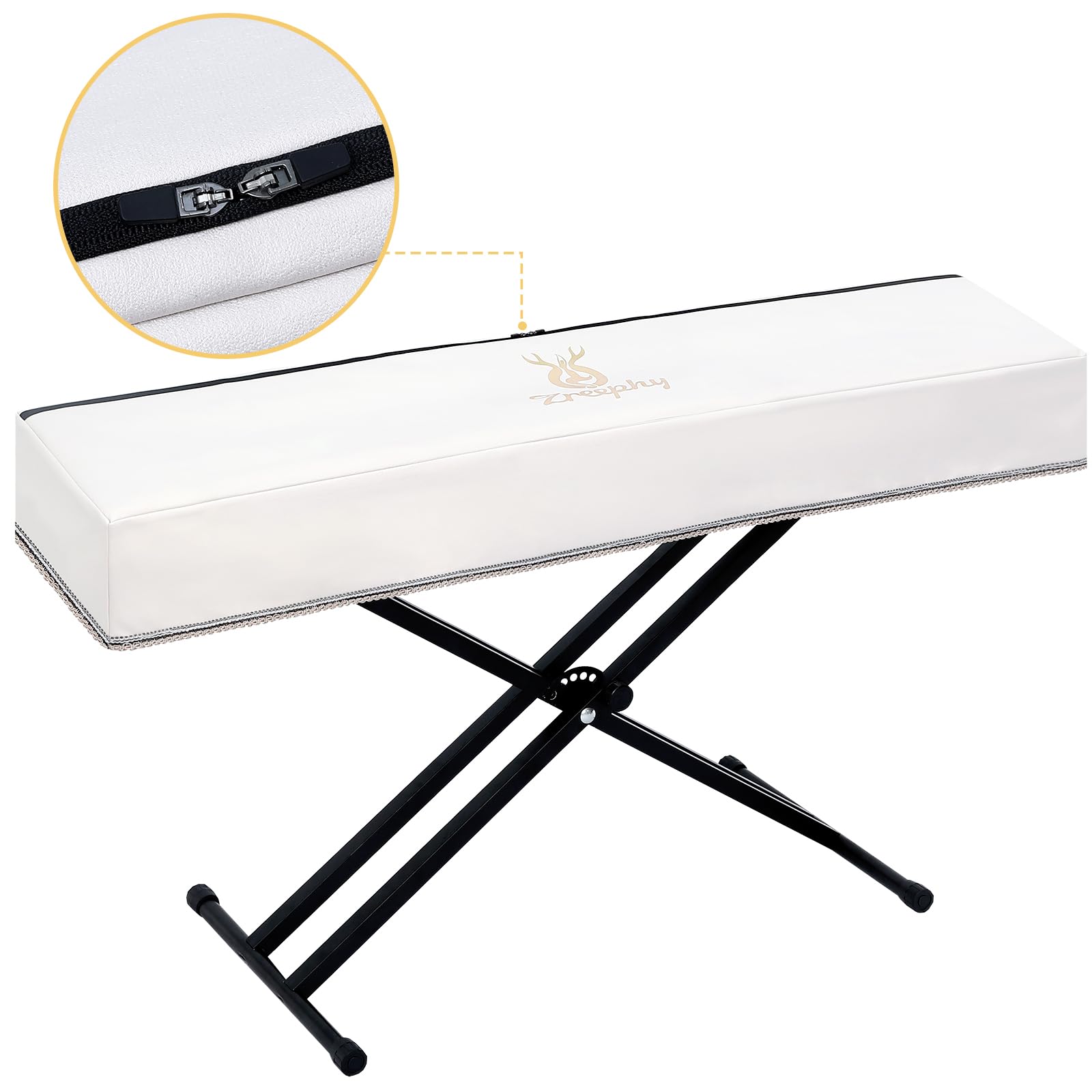 Housse anti-poussière pour clavier de piano avec ouverture de pupitre à fermeture éclair, housse anti-poussière compatible avec Yamaha DGX670 88 touches claviers de pianos numériques série KBP