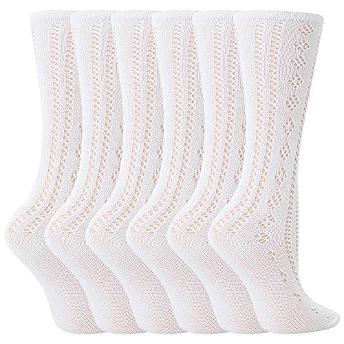 Big Girls' 6 Pairs Fancy Pelerine Knee High Socks