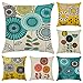Faylapa 6-pak abstrakcyjnych poszewek na poduszki z motywem kreskówek, bawełniana lniana dekoracyjna poszewka na poduszkę (kwiat kreskówkowy)