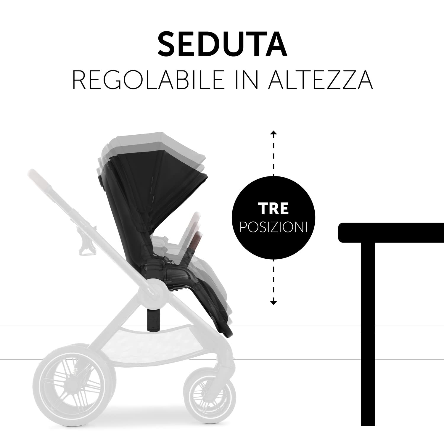 hauck Passeggino Da Viaggio Walk N Care - Da 0 Mesi Fino a 22kg - Passeggino Reversibile con Coprigambe, Seduta e Manico Telescopico - Passeggino Compatto con Ruote in Gomma, UV 50+ - Nero