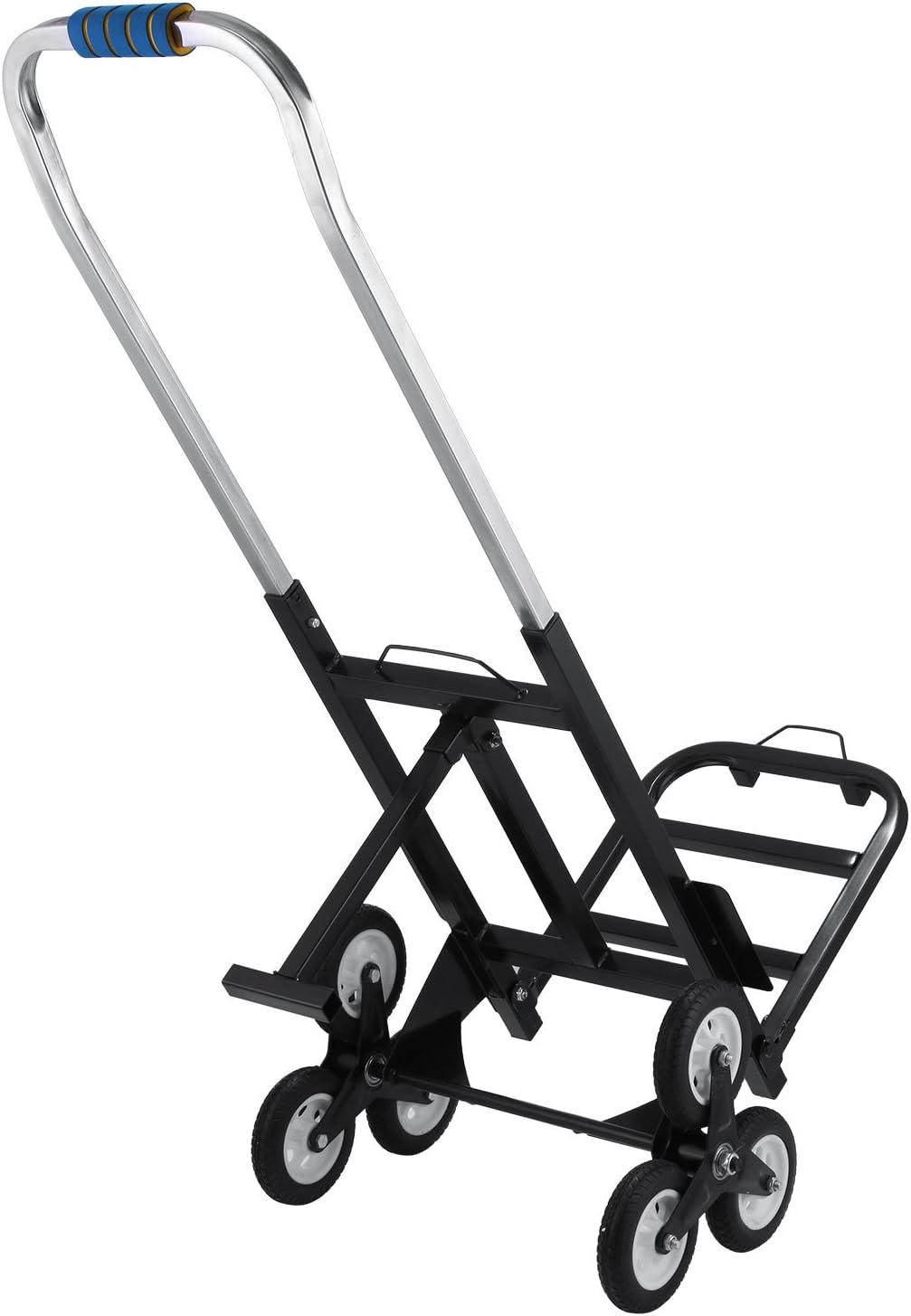 Stair Climbing Cart 330lbs Folding Stair Climbing Cart 44.5Inch Stair Climbing Folding Cart 2x Three-wheel Folding Hand Truck Stair Climbing Cart 3 Wheels Luggage Cart