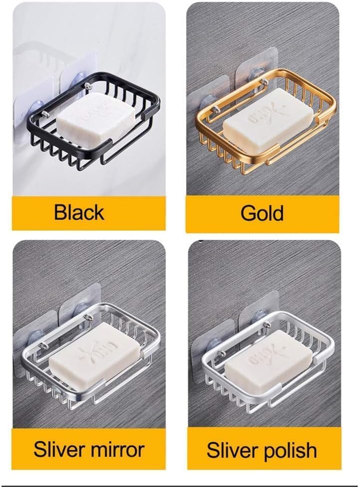 Miniatura 4 de Jabonera dorada para pared de ducha, jabonera adhesiva de acero inoxidable para baño, soporte de jabón sin taladro, estante de almacenamiento,