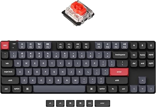 Keychron K1 Pro TKL Layout Ultra-Slim QMKVIA Teclado mecánico inalámbrico con cable USB Bluetooth personalizado con interruptor rojo Gateron de