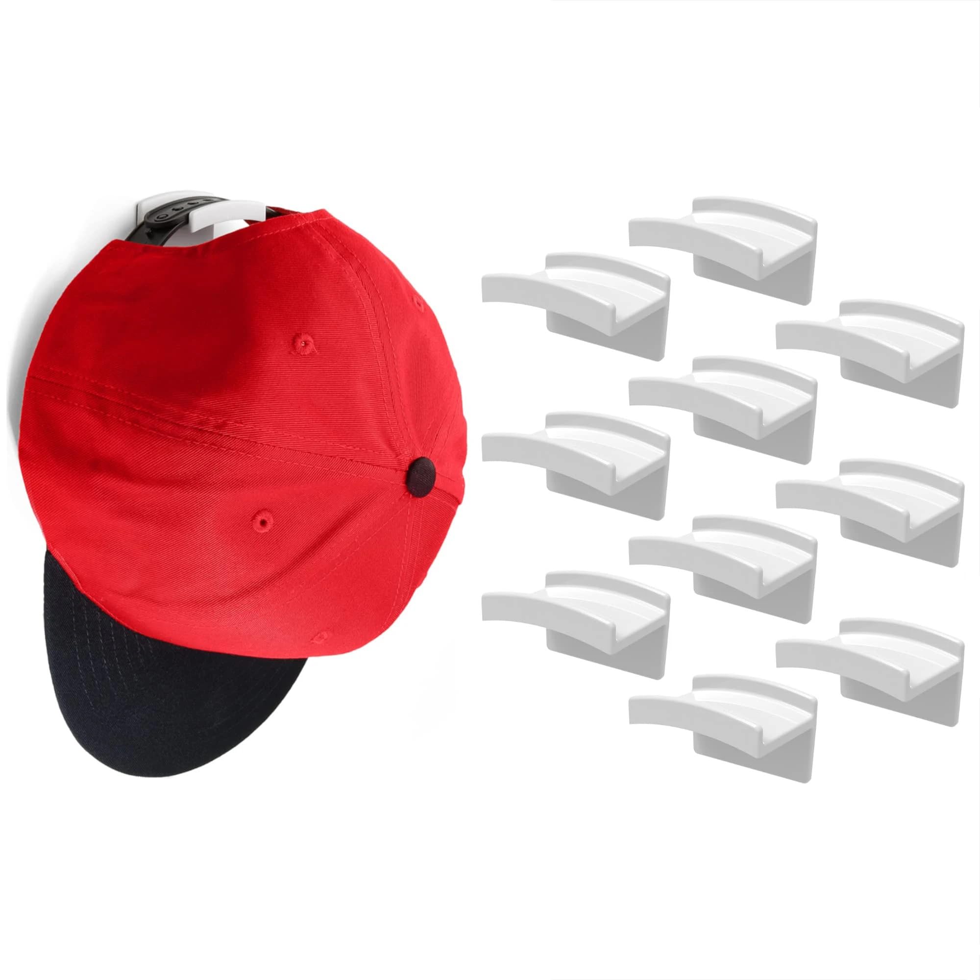 TRRYUIP Hat Storage 5/10pcs Adhesive Hat Hooks For Wall Minimalist Rack Design No Drilling Strong Hold Hangers(White 5pcs)