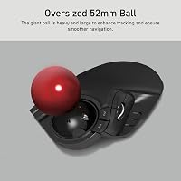 Elecom HUGE Wireless Trackball Egér 52mm Piros Golyó 8 Gomb PC Mac 5