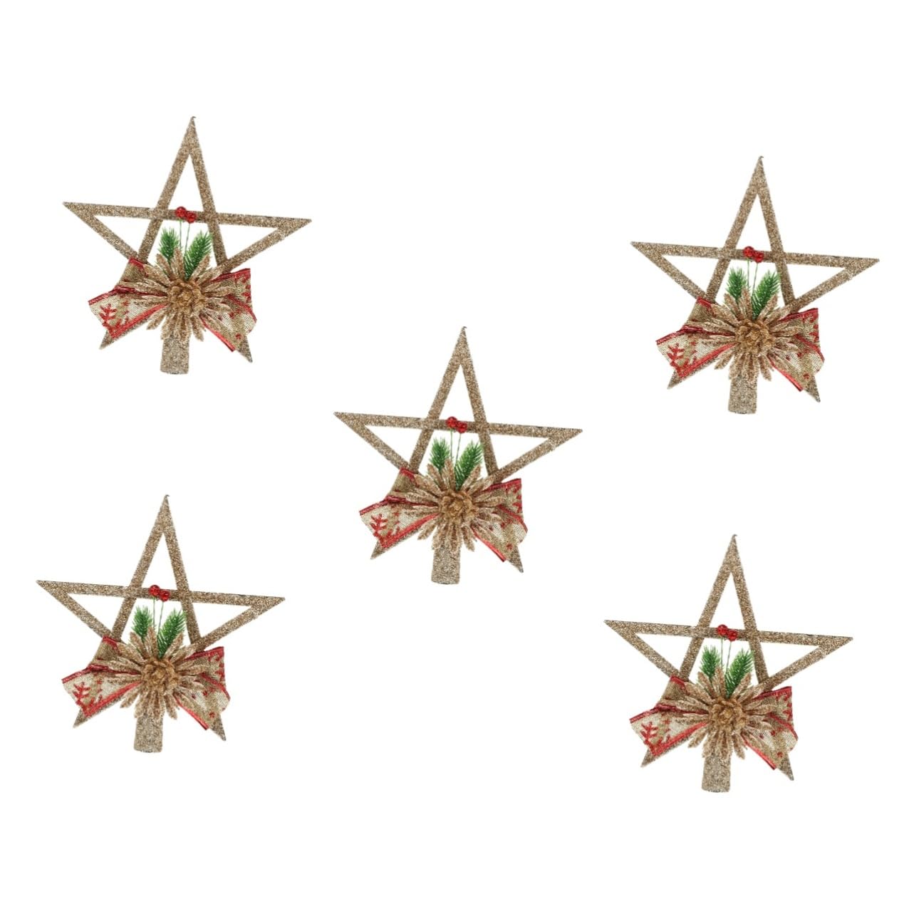 Alipis 5stücke Dekorative Weihnachtsbaumspitze Zackiger Stern Für Festliche Baumdekoration Wiederverwendbar Für Weihnachtsfeiern Und Fotokulissen