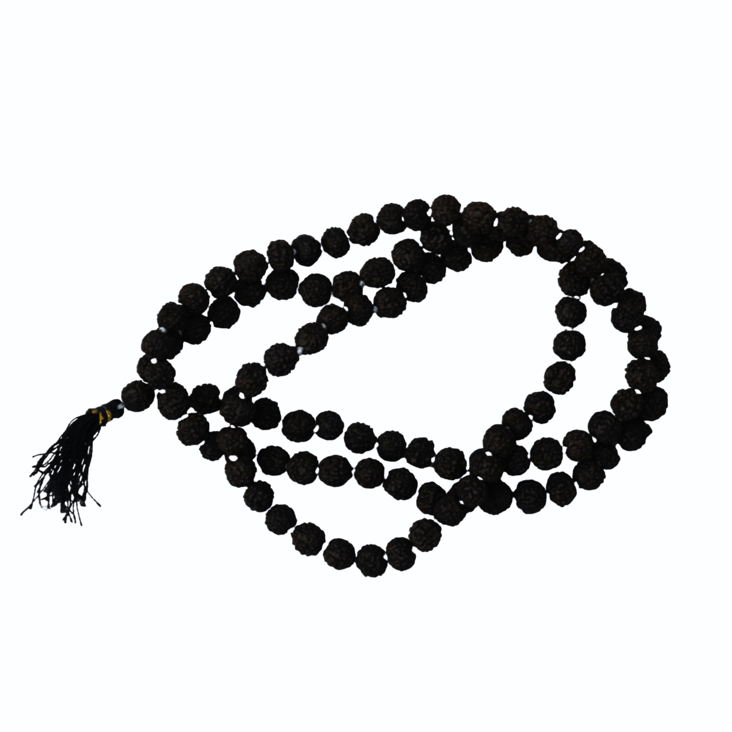 Original Nepali Rudraksha Mala Black 6mm for Wearing And Japa Mala Rosary Garland | Pooja Articles Natural Original 5 Mukhi Authentic Rudraksha Mala Pendant Necklace Bracelets Beads, 6mm