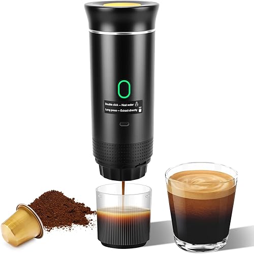 Miniatura 1 de Gugxiom Máquina de café espresso eléctrica portátil, cafetera de viaje 3 en 1 con autocalentamiento, cafetera portátil para viajes, cafetera de café