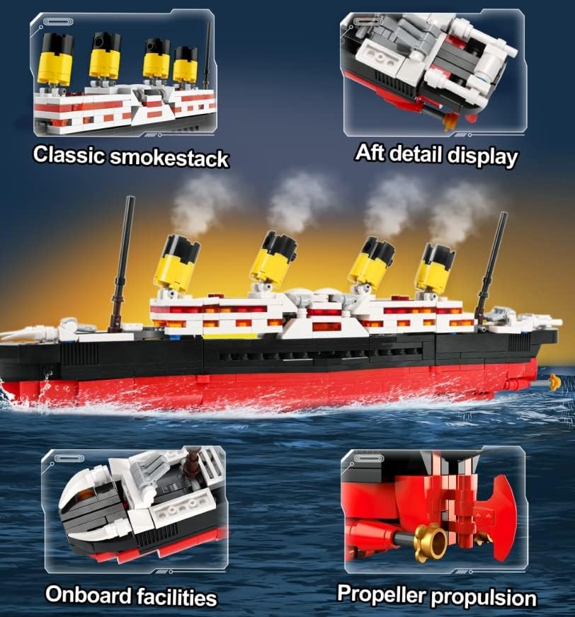 Detailed view of the Titanic ship model features