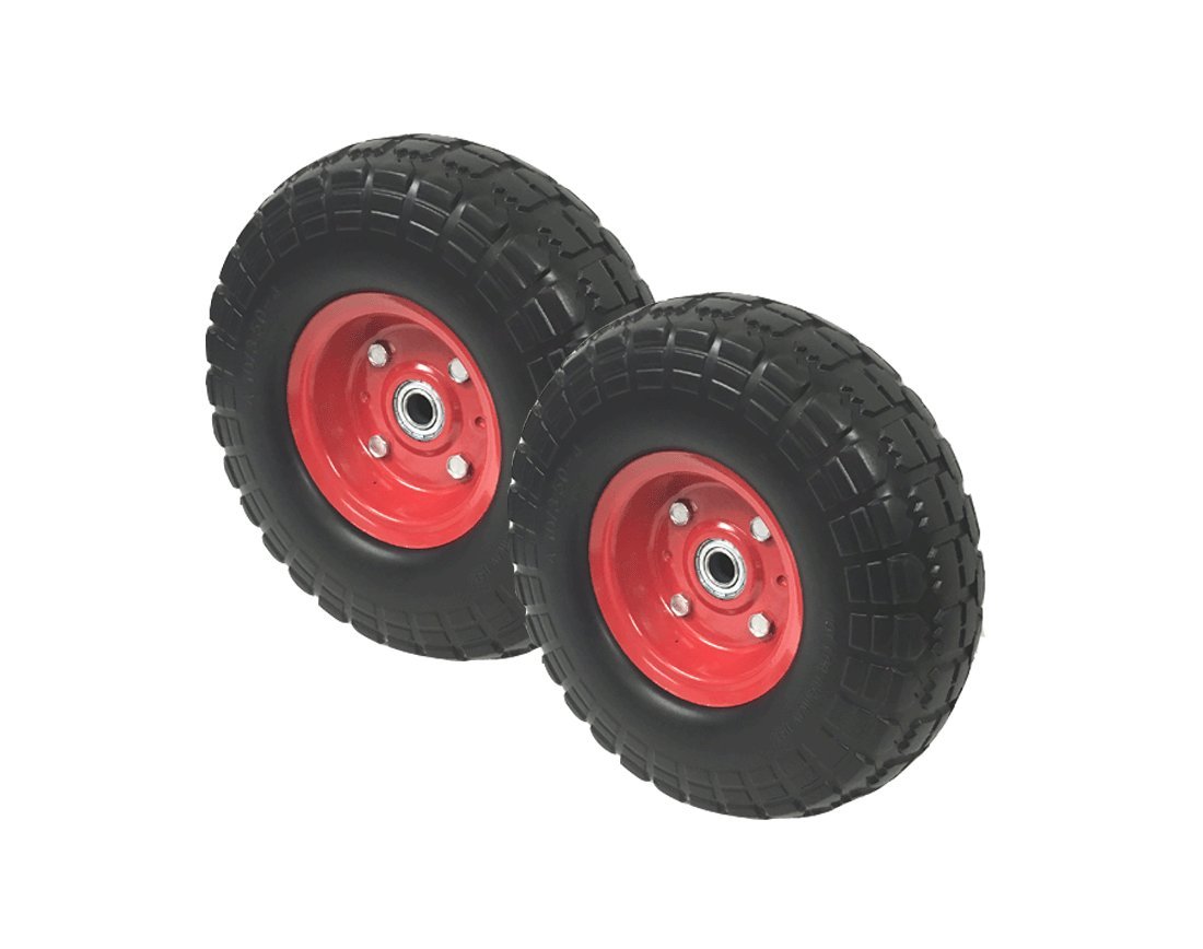 UI PRO TOOLS 2 New10 Flat Free Tires Wheels with 5/8" Center - Hand Truck/All Purpose Utility Tire on Wheel