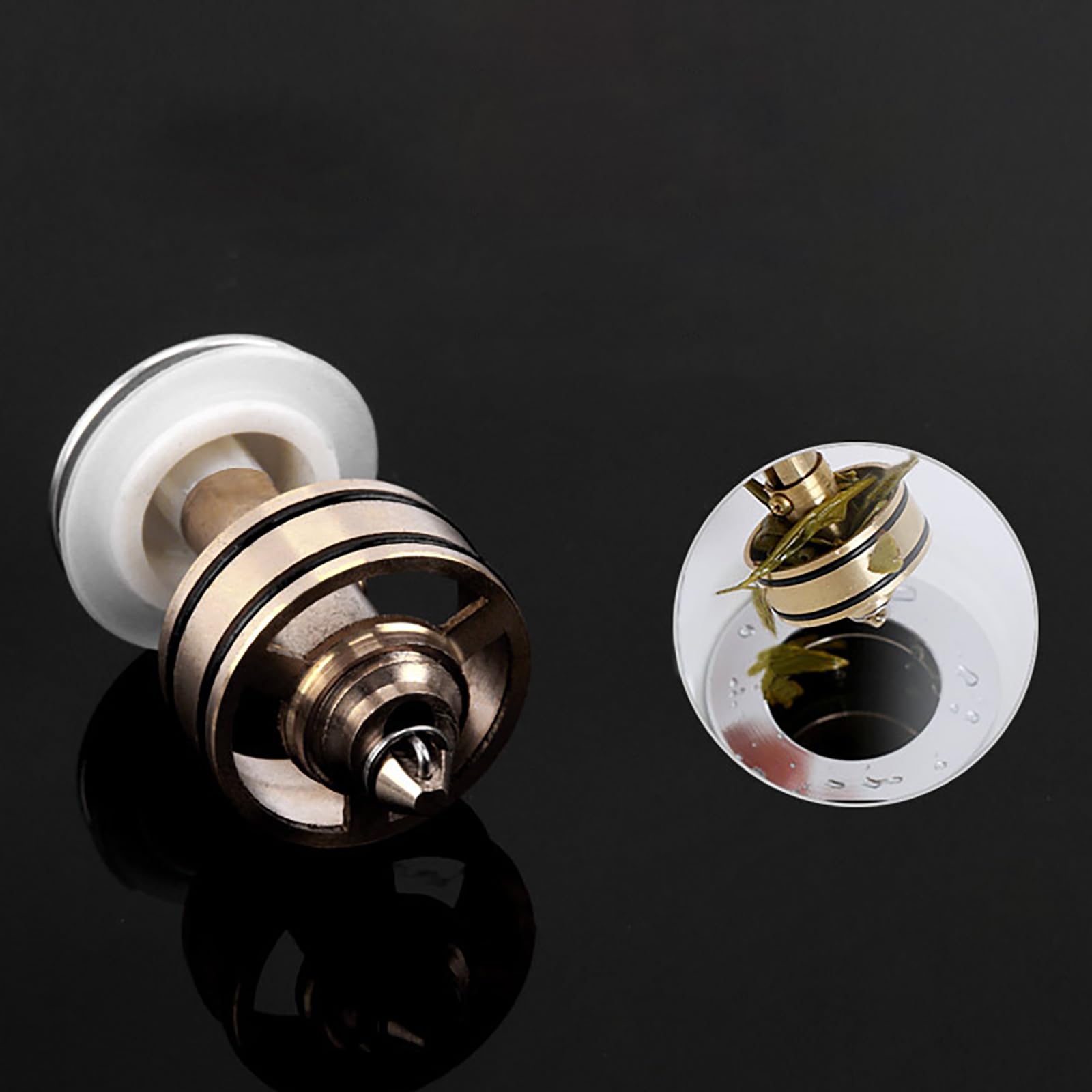 Sifone Lavabo Bagno in Acciaio Inox,Piletta Click Clack,Anti-Odore & Insetti Tubo Scarico Lavandino Flessibile,G 1 1/4"