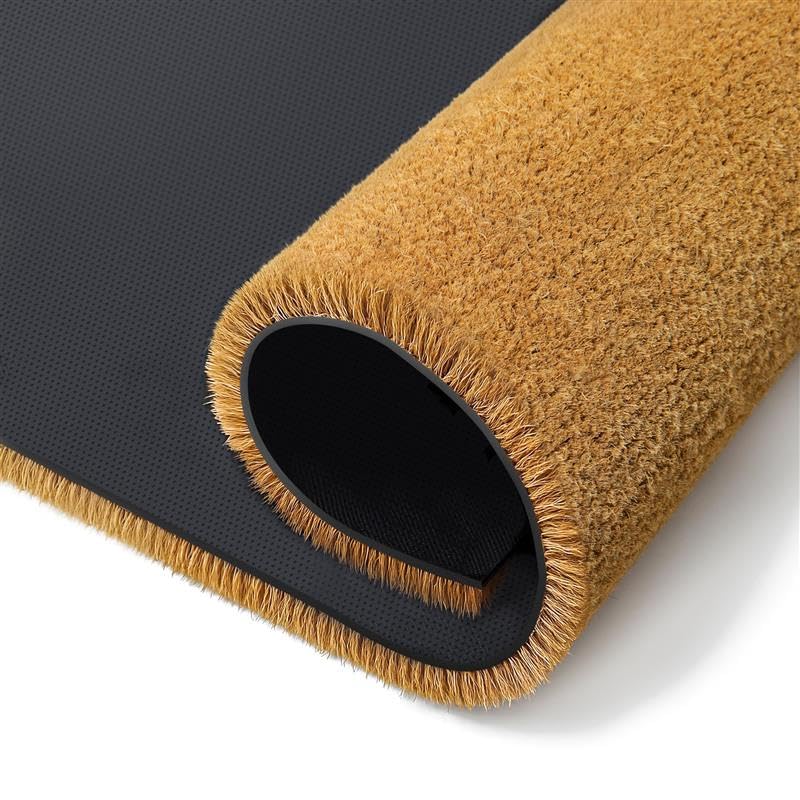 Lexell Coir Door Mats Natural Thick Bristle Coir Matting Indoor Outdoor | Non-Slip Heavy Duty Rubber Backing Front Door Mat Outside for Home, office, & Entryways (Brown, 100 x 200 cm)