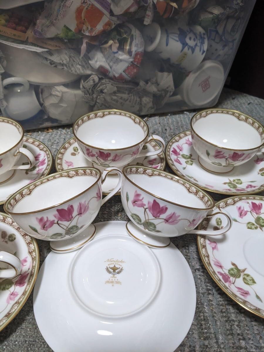 瑞】ノリタケ Noritake シクラメンタッチ カップ＆ソーサー6客セット 