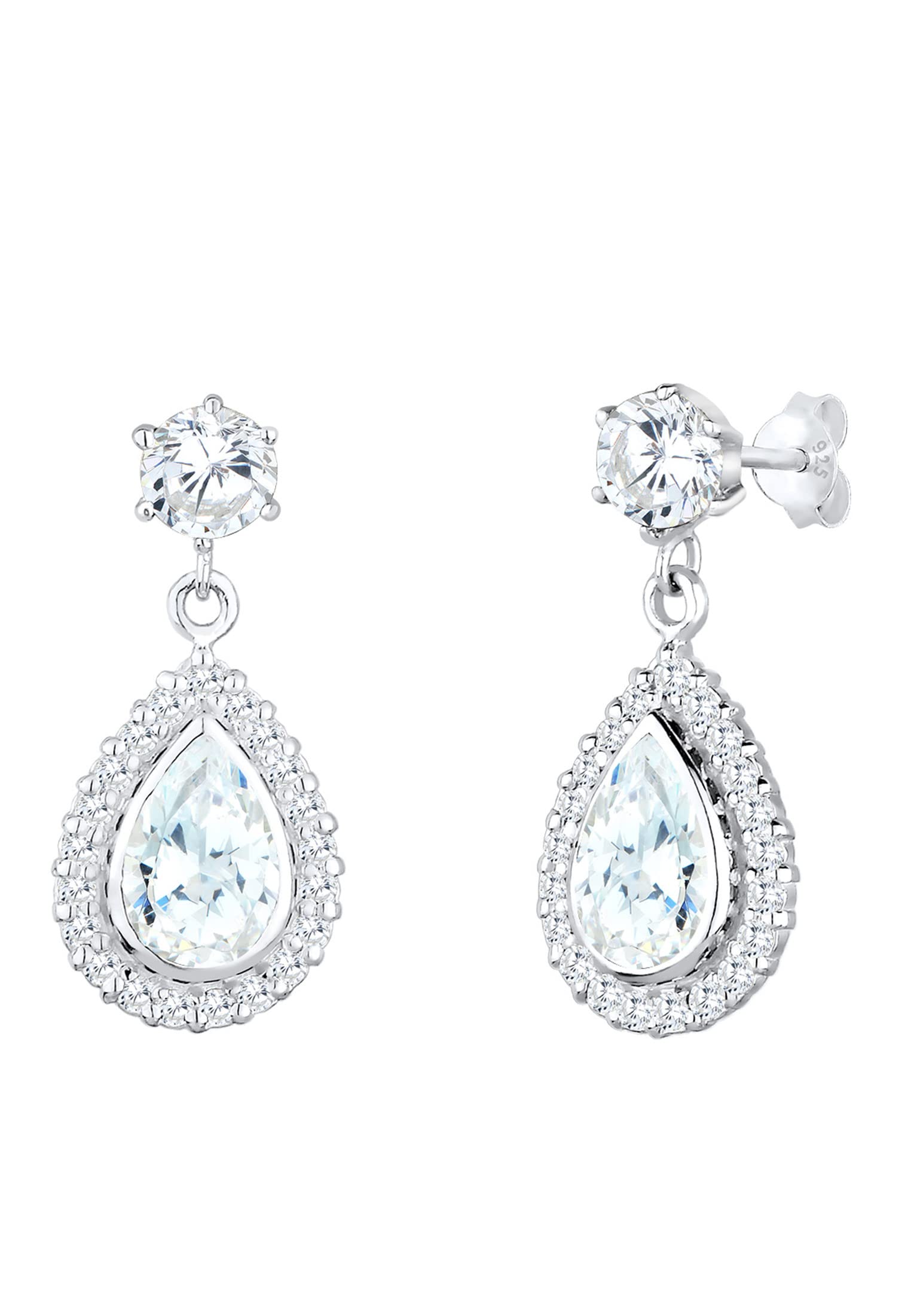 Elli Women's 925 Sterling Silver Drop Zirconia Earrings