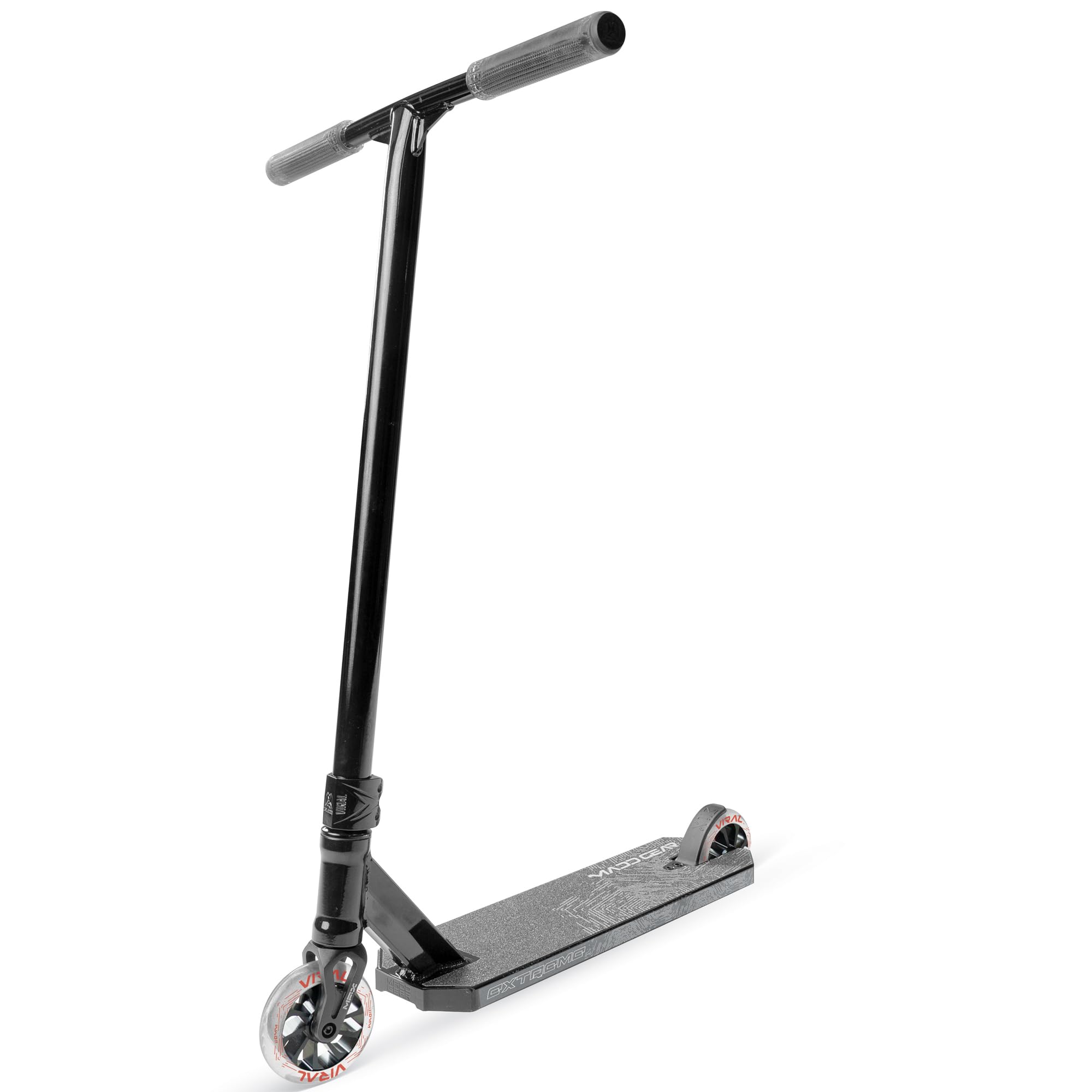 Madd Gear Viral Extreme Pro Scooter - Freestyle Stunt Trick Intermediate Complete for Kids Ages 10 Up - Lightweight Alloy Deck & One-Piece Handlebar (Black Shadow)