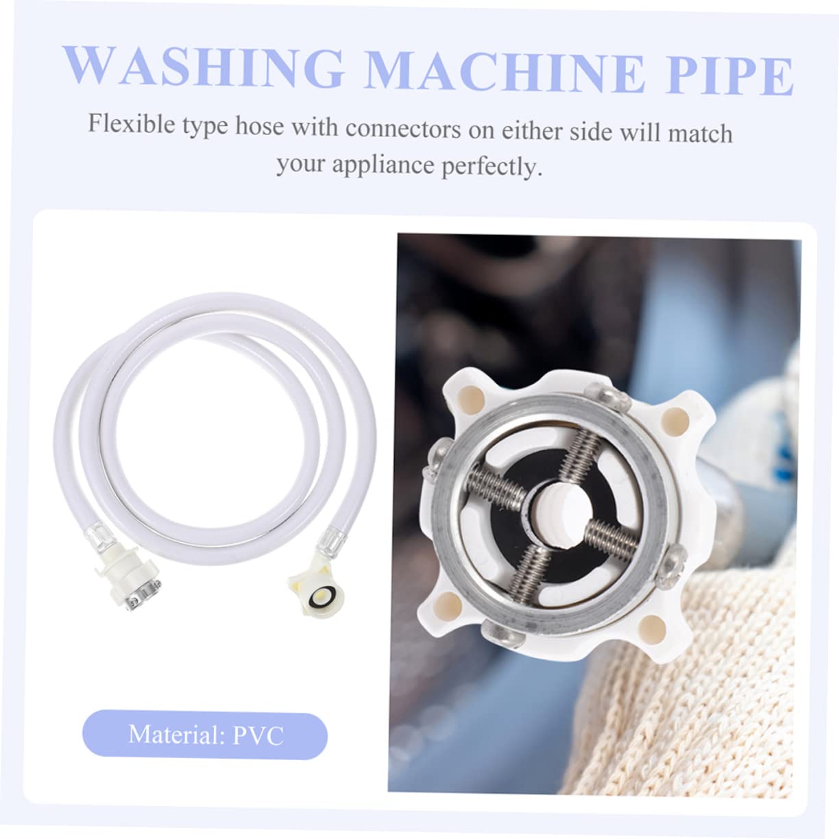 SHINEOFI 2pièces Tuyaux Inlet Pour Machine à Laver Flexible Résistant à Haute Pression Adapté Aux Machines Automatiques Adaptateur Fileté