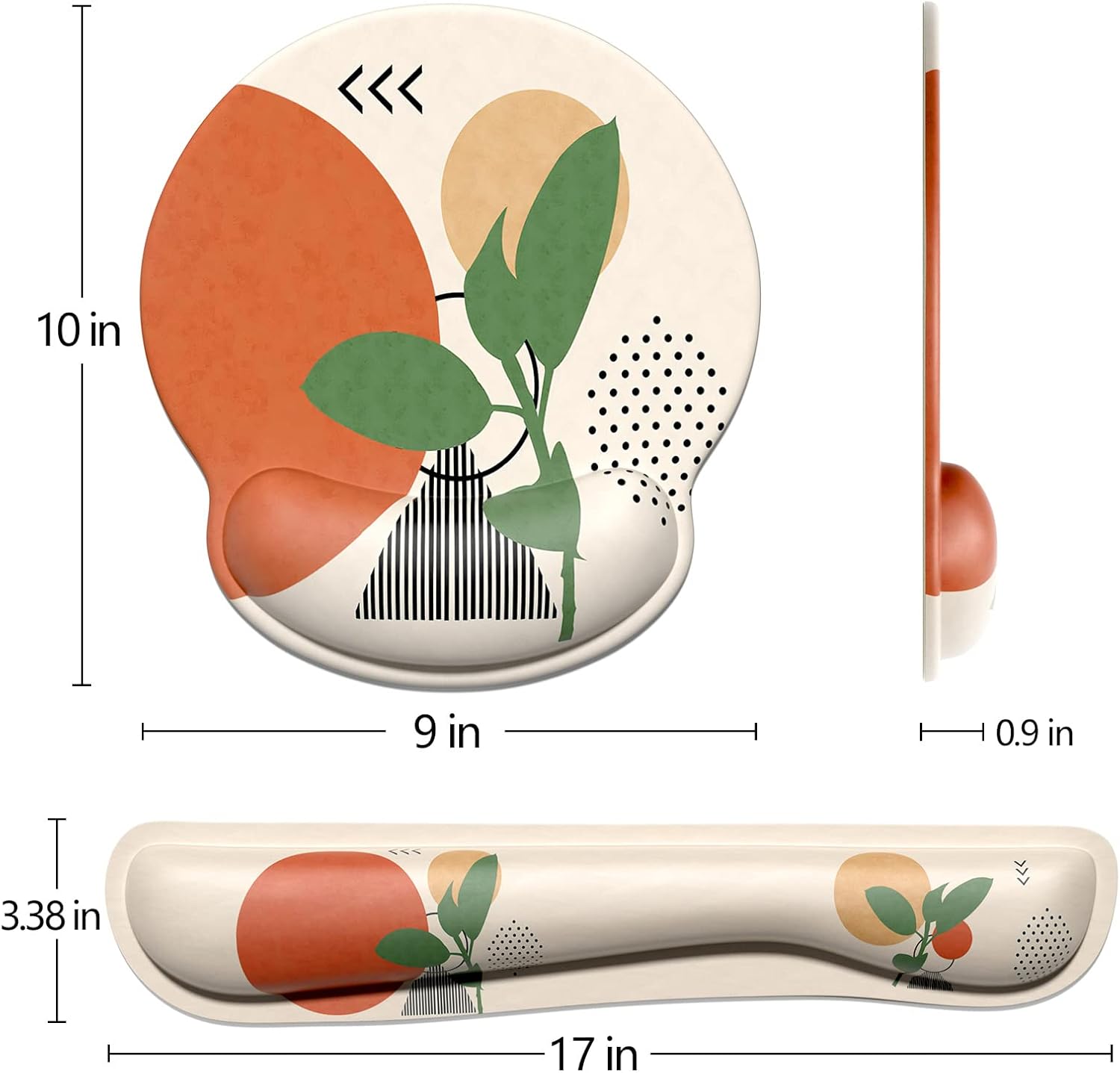 Dapesuom Keyboard Wrist Rest and Mouse Pad with Wrist Support, Memory Foam Cushion for Keyboard and Mouse Set, Ergonomic Desktop Pad Rests with Non Slip Base for Easy Typing & Pain Relief, Painting - Image 7