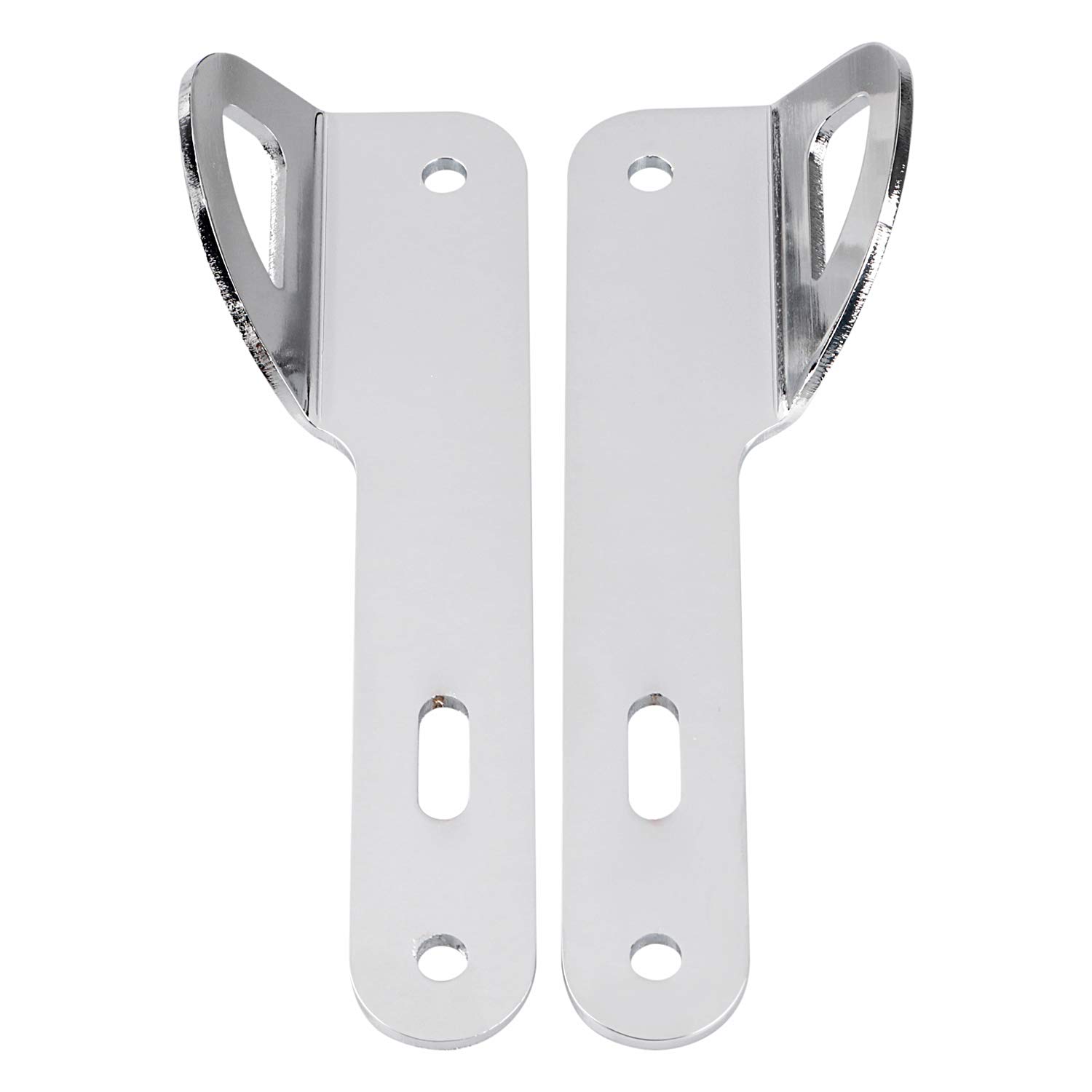 YDLMT 1 Pair Chrome Front Fork Teardrop Tie-Down Brackets and Hardware Kit Compatible with 1993-2023 Harley Touring Road King Street Glide Electra Glide Road Glide