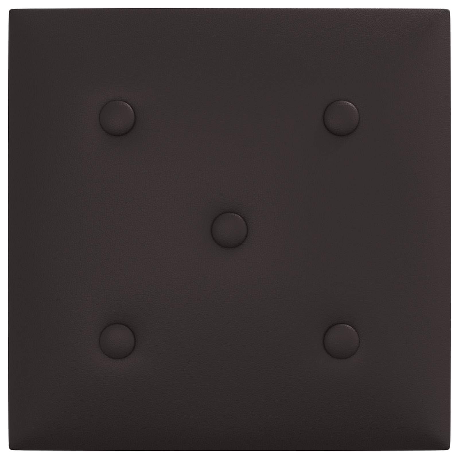 Juego de 12 cabezales de pared, paneles acolchados de 30 x 30 cm para cama y pared, piel sintética negra, tapicería modular para dormitorio moderno, paneles rectangulares para decoración de