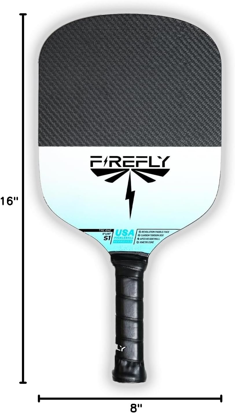 FIREFLY The One S1 Pickleball Paddle | USAPA Approved | 12K Carbon Fiber | Edgeless | Durable